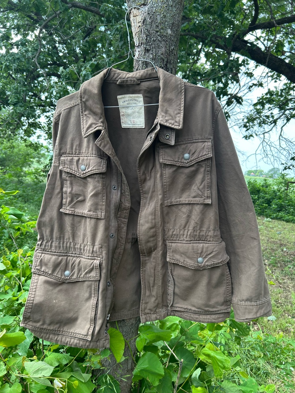 American Eagle Outfitters Olive Green Military Field Jacket